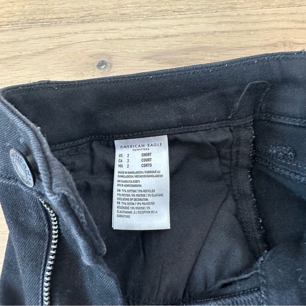 American Eagle AE Next Level Highest Waist Jegging Black Denim Jeans Dark Grunge - Picture 3 of 10